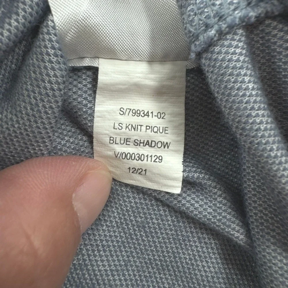 Banana Republic Button Down XXL LS Slim Knit Pique Cotton Blend Blue Shadow
